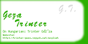 geza trinter business card